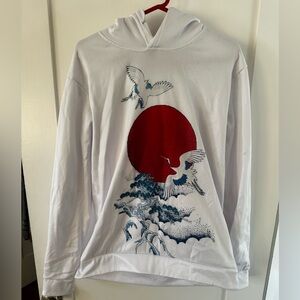 White Hoodie with Drawstrings